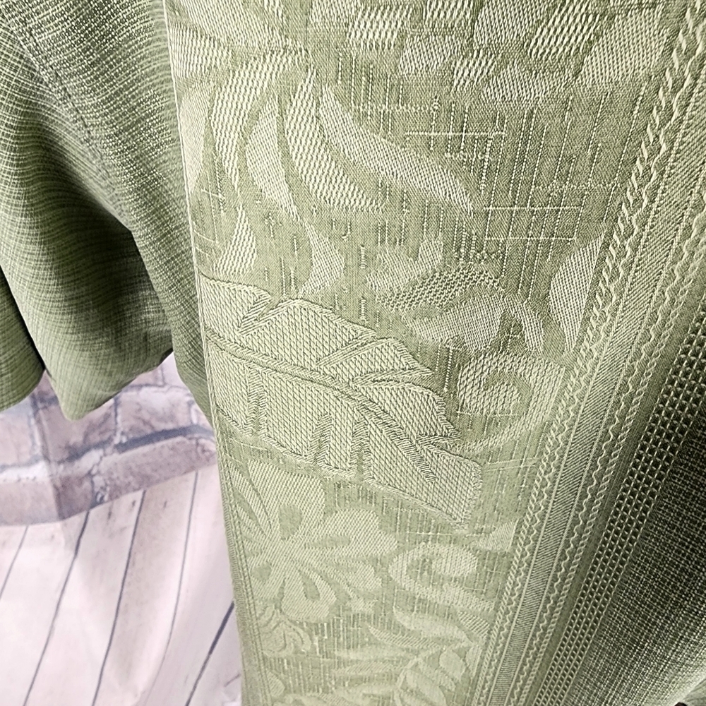Tommy Bahama Silk Hawaiian Shirt Hibiscus Flower Damask  Avocado Green XLX - Picture 12 of 16